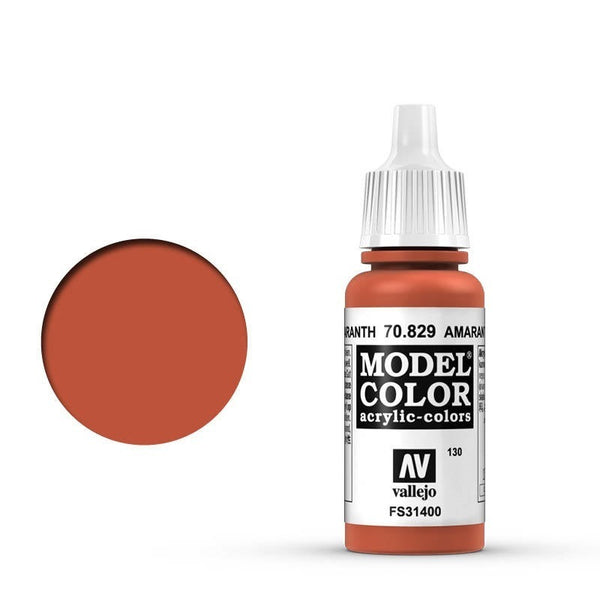 AV70829 Vallejo Model Colour #130 Amarantha Red 17 ml Acrylic Paint [70829]