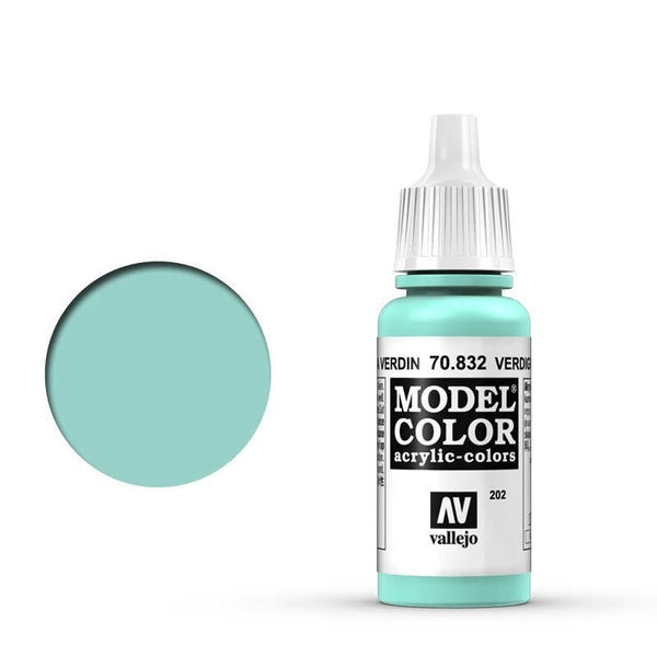 AV70832 Vallejo Model Colour #202 Verdigris Glaze 17 ml Acrylic Paint [70832]