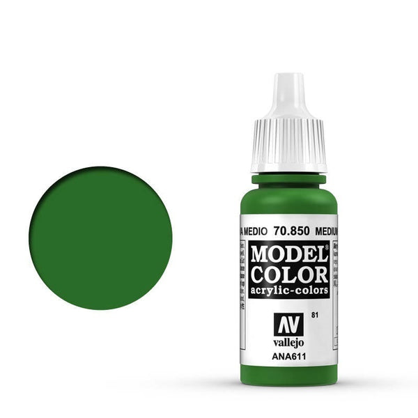 AV70850 Vallejo Model Colour #081 Medium Olive 17 ml Acrylic Paint [70850]