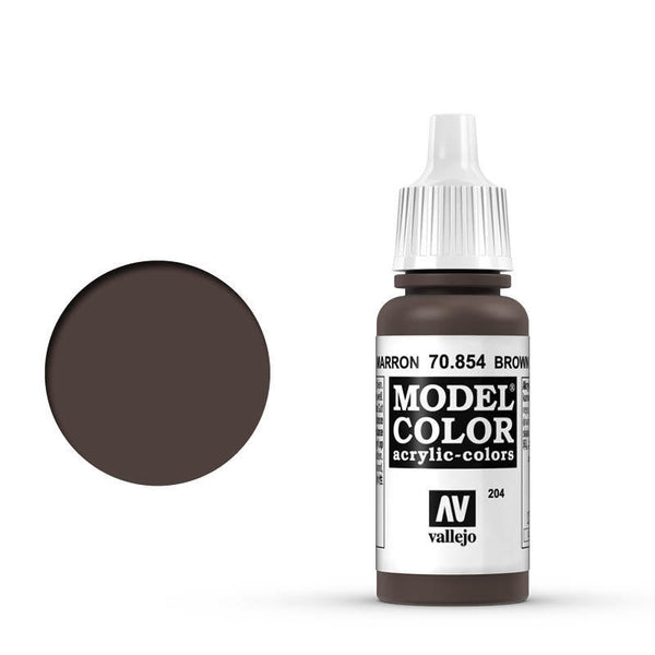 AV70854 Vallejo Model Colour #204 Brown Glaze 17 ml Acrylic Paint [70854]