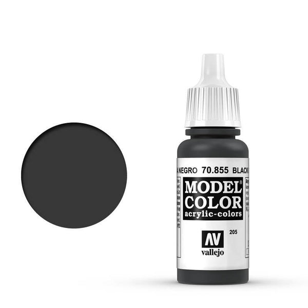 AV70855 Vallejo Model Colour #205 Black Glaze 17 ml Acrylic Paint [70855]