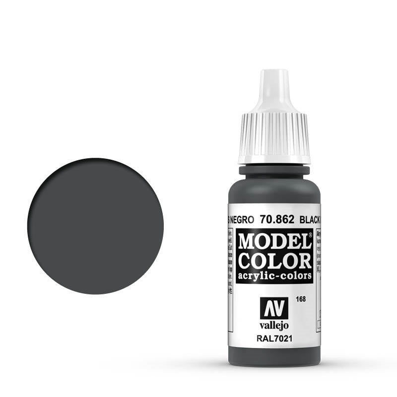 AV70862 Vallejo Model Colour #168 Black Grey 17 ml Acrylic Paint [70862] Vallejo