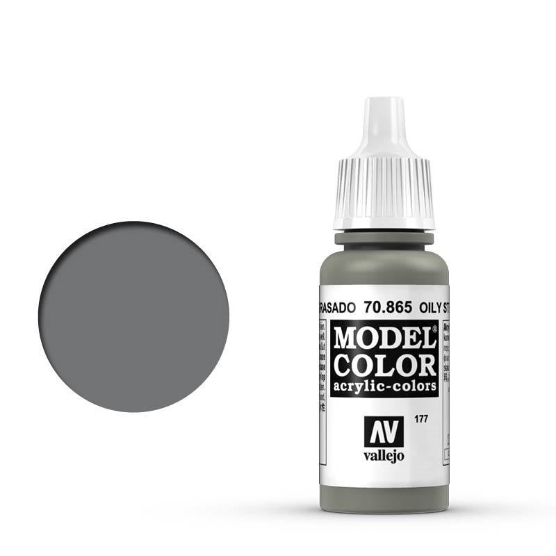 AV70865 Vallejo Model Colour #177 Metallic Oily Steel 17 ml Acrylic Paint [70865] Vallejo