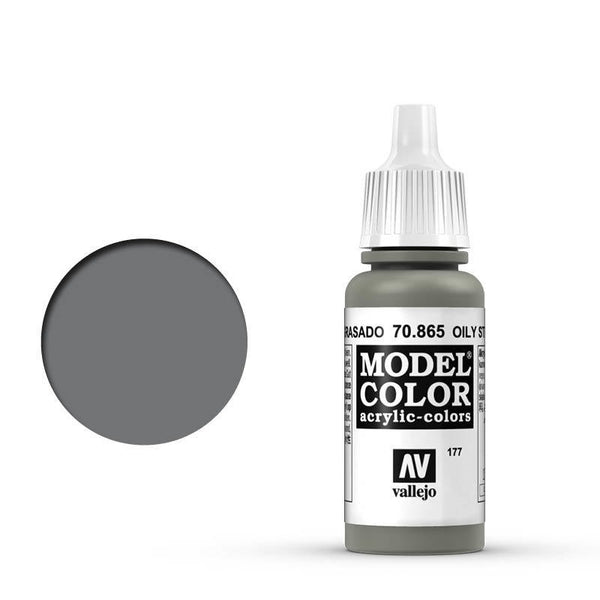 AV70865 Vallejo Model Colour #177 Metallic Oily Steel 17 ml Acrylic Paint [70865]