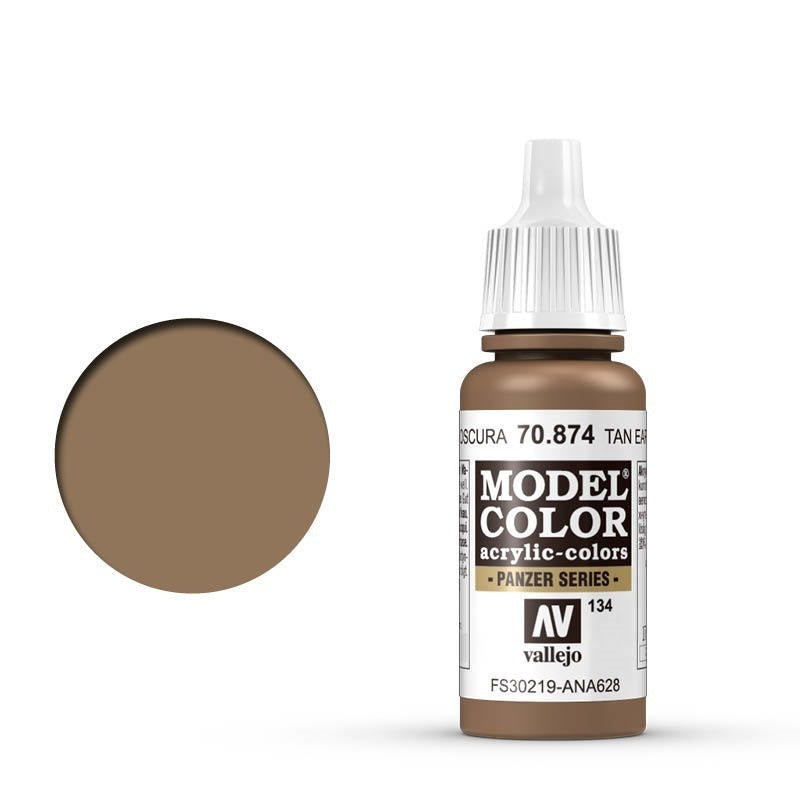 AV70874 Vallejo Model Colour #134 Tan Earth 17 ml Acrylic Paint [70874] Vallejo