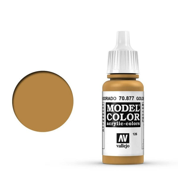 AV70877 Vallejo Model Colour #126 Goldbrown 17 ml Acrylic Paint [70877]