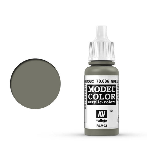 AV70886 Vallejo Model Colour #101 Green Grey 17 ml Acrylic Paint [70886]