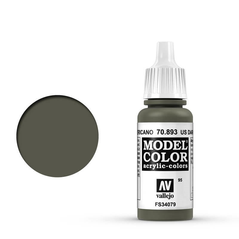 AV70893 Vallejo Model Colour #095 Us Dark Green 17 ml Acrylic Paint [70893] Vallejo