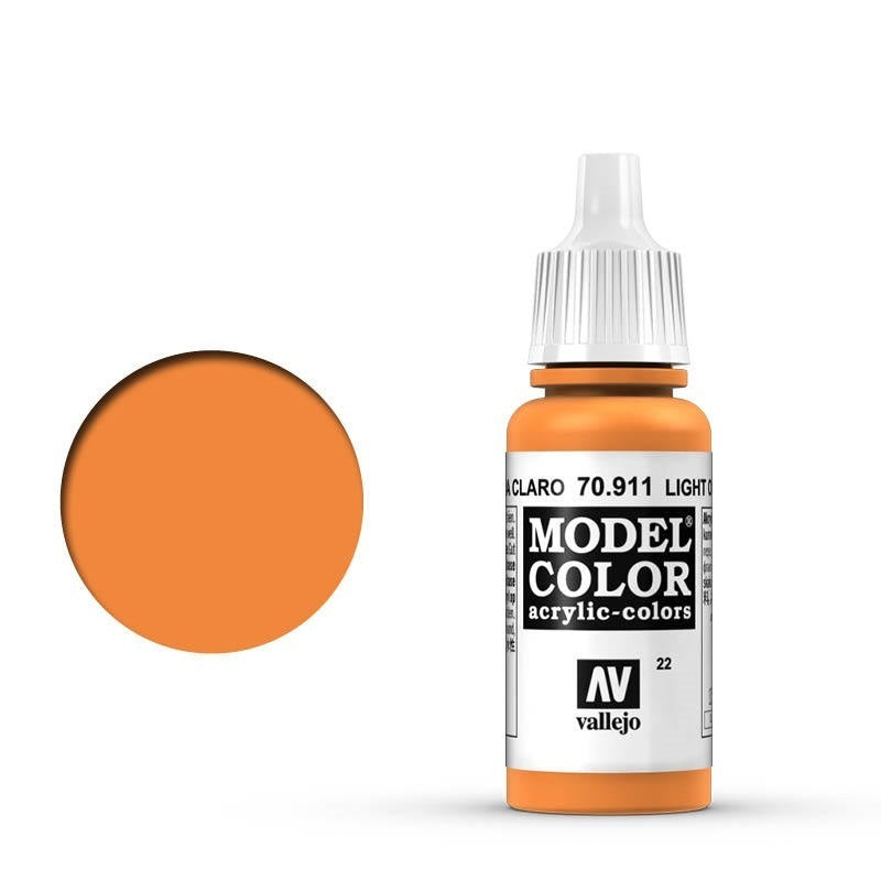AV70911 Vallejo Model Colour #022 Light Orange 17 ml Acrylic Paint [70911] Vallejo