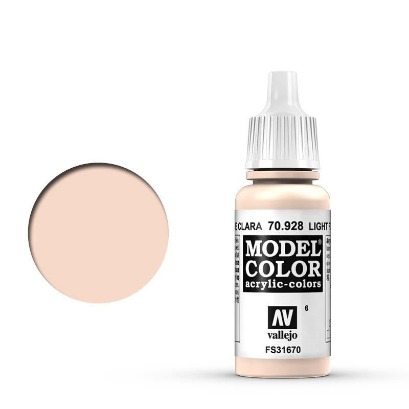 AV70928 Vallejo Model Colour #006 Light Flesh 17 ml Acrylic Paint [70928] Vallejo