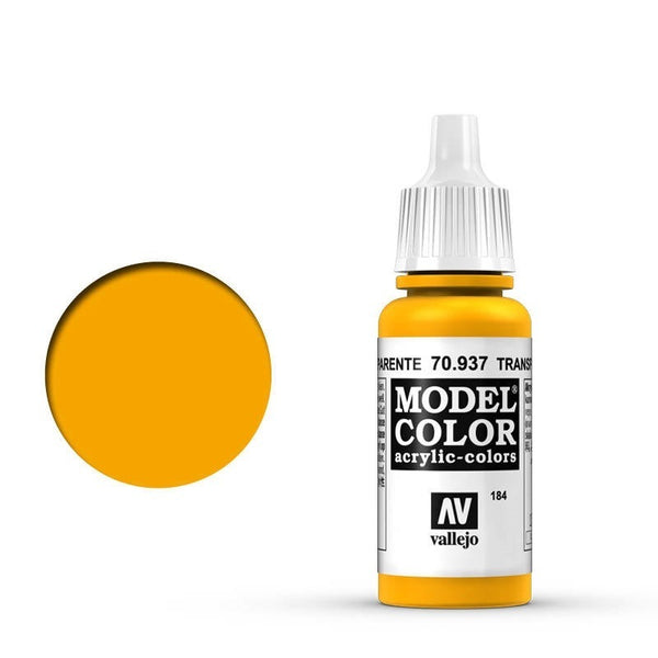 AV70937 Vallejo Model Colour #184 Transparent Yellow 17 ml Acrylic Paint [70937]