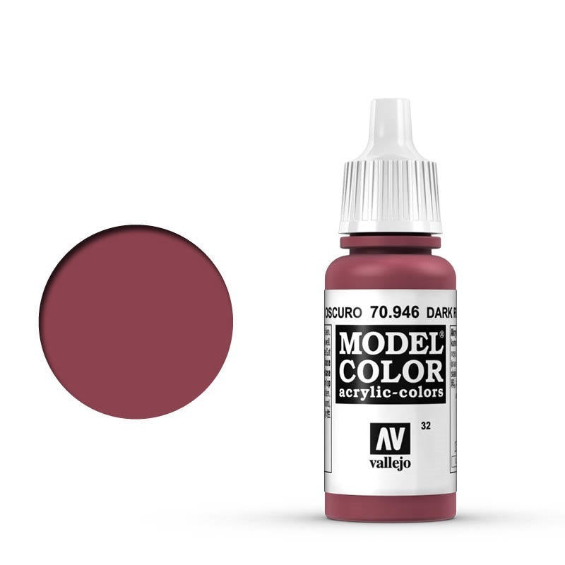 AV70946 Vallejo Model Colour #032 Dark Red 17 ml Acrylic Paint [70946] Vallejo