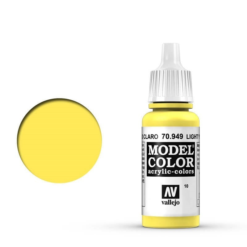 AV70949 Vallejo Model Colour #010 Light Yellow 17 ml Acrylic Paint [70949] Vallejo