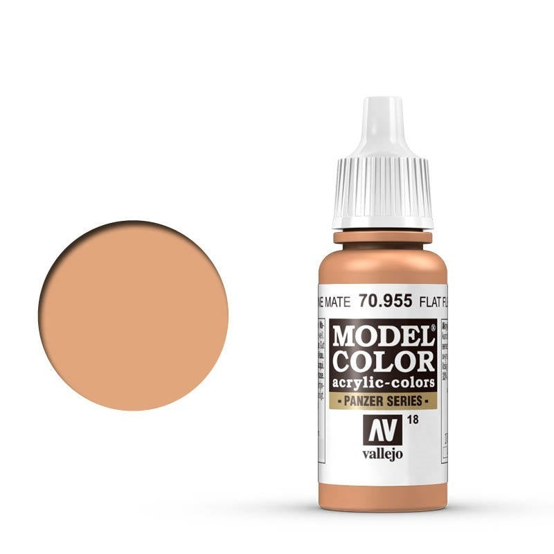 AV70955 Vallejo Model Colour #018 Flat Flesh 17 ml Acrylic Paint [70955] Vallejo