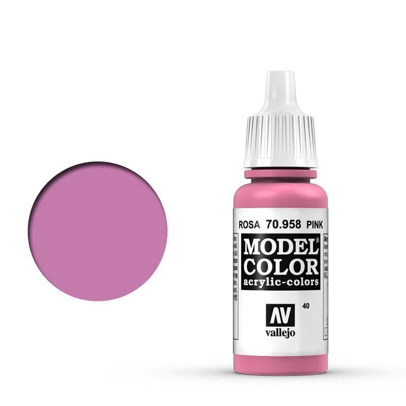 AV70958 Vallejo Model Colour #040 Pink 17 ml Acrylic Paint [70958] Vallejo