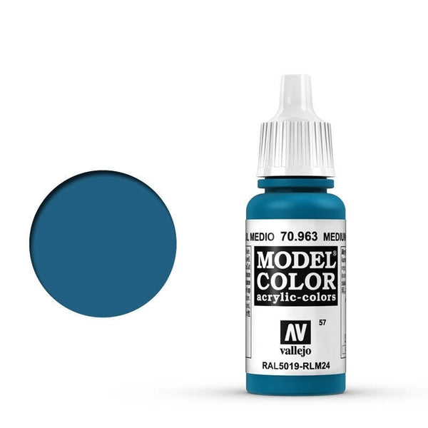 AV70963 Vallejo Model Colour #057 Medium Blue 17 ml Acrylic Paint [70963]