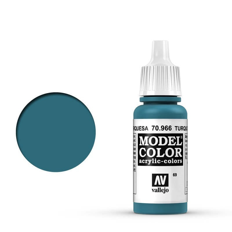 AV70966 Vallejo Model Colour #069 Turquoise 17 ml Acrylic Paint [70966] Vallejo