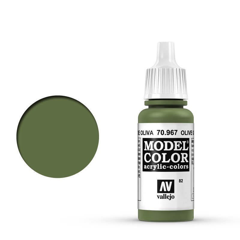 AV70967 Vallejo Model Colour #082 Olive Green 17 ml Acrylic Paint [70967] Vallejo