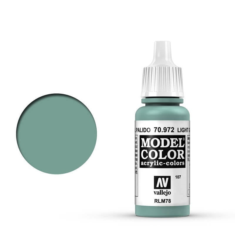 AV70972 Vallejo Model Colour #107 Light Green Blue 17 ml Acrylic Paint [70972] Vallejo