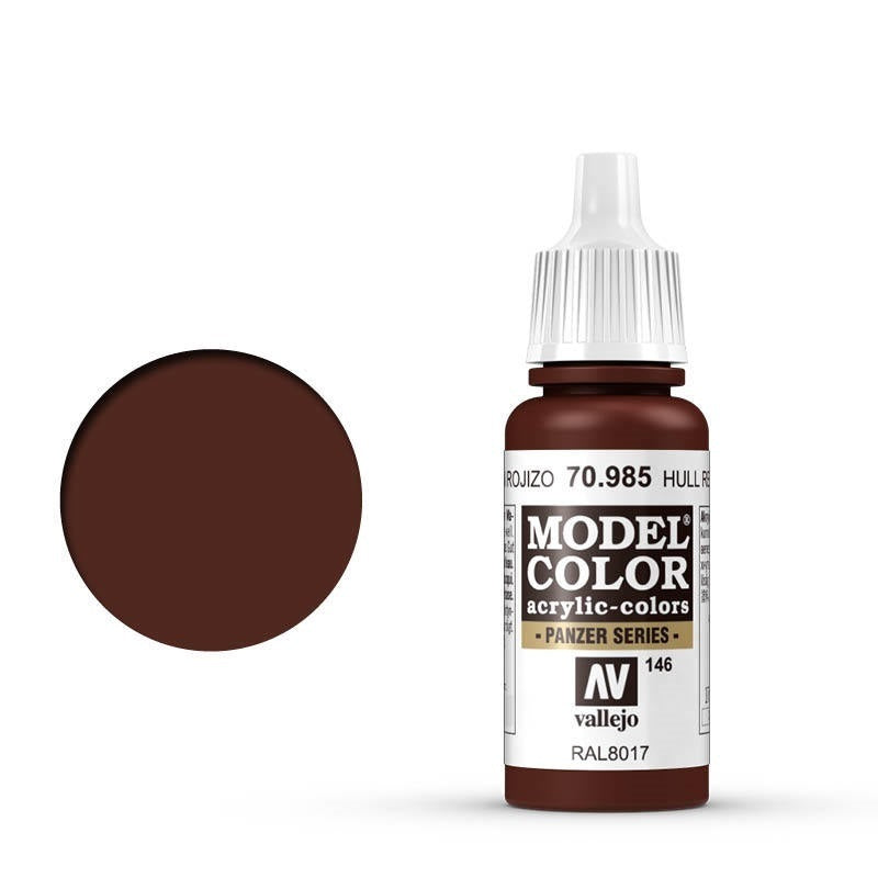 AV70985 Vallejo Model Colour #146 Hull Red 17 ml Acrylic Paint [70985] Vallejo