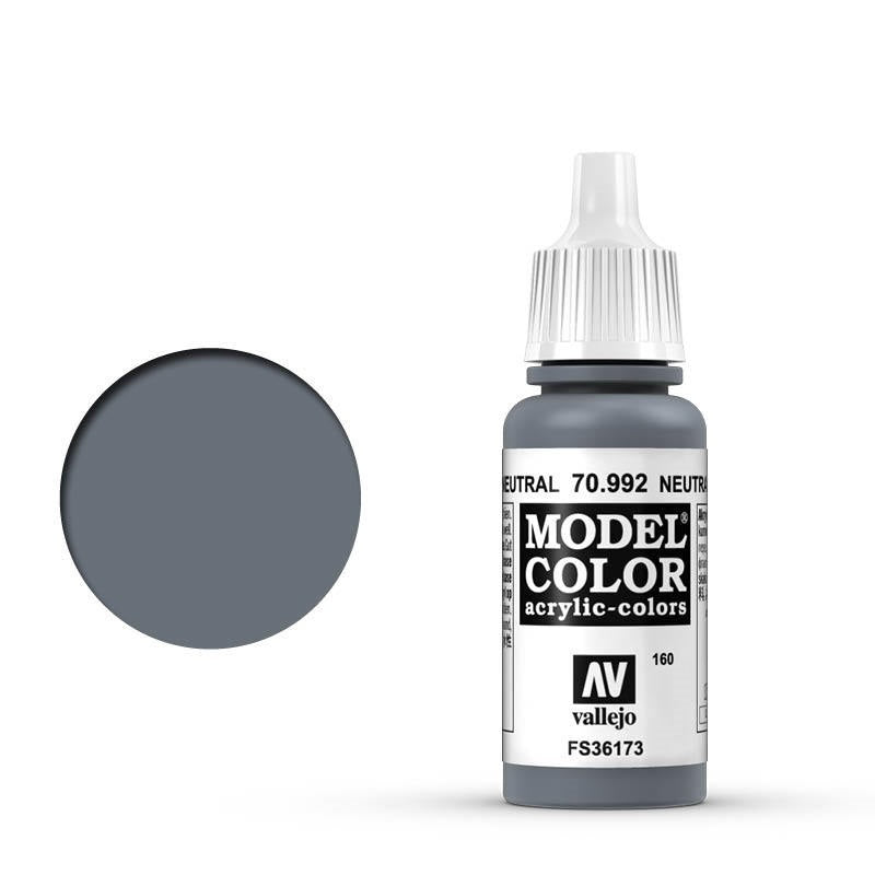 AV70992 Vallejo Model Colour #160 Neutral Grey 17 ml Acrylic Paint [70992] Vallejo