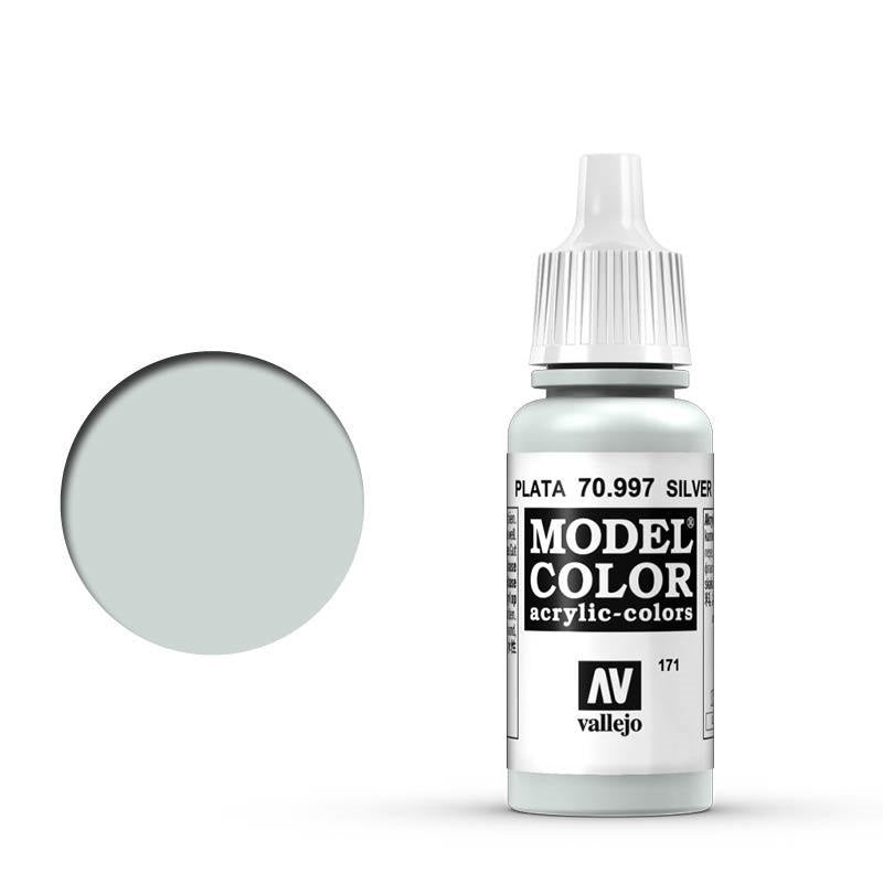 AV70997 Vallejo Model Colour #171 Metallic Silver 17 ml Acrylic Paint [70997] Vallejo