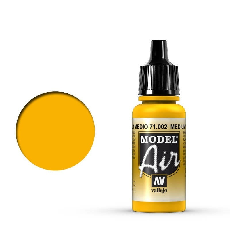 AV71002 Vallejo Model Air Medium Yellow 17 ml Acrylic Airbrush Paint [71002]