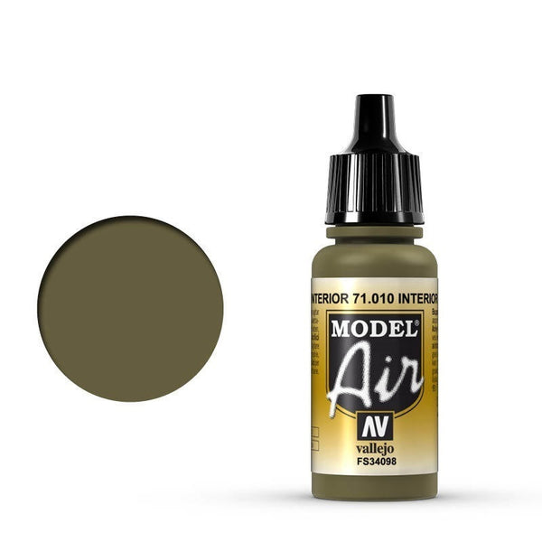 AV71010 Vallejo Model Air Interior Green 17 ml Acrylic Airbrush Paint [71010]