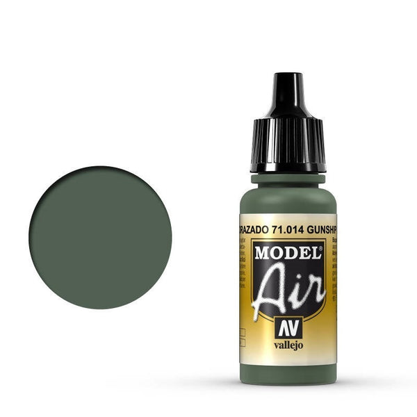 AV71014 Vallejo Model Air Gunship Green 17 ml Acrylic Airbrush Paint [71014]