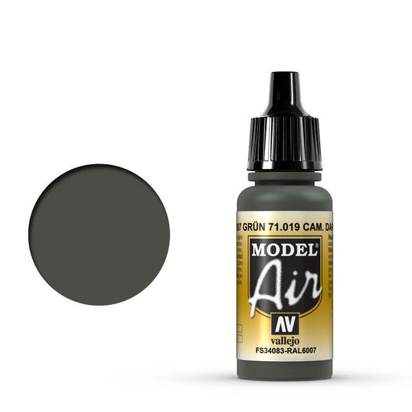 AV71019 Vallejo Model Air CamDark Green 17 ml Acrylic Airbrush Paint [71019]