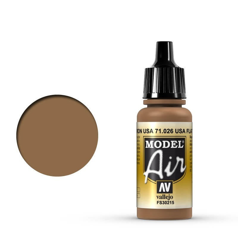 AV71026 Vallejo Model Air USA Flat Brown 17 ml Acrylic Airbrush Paint [71026]