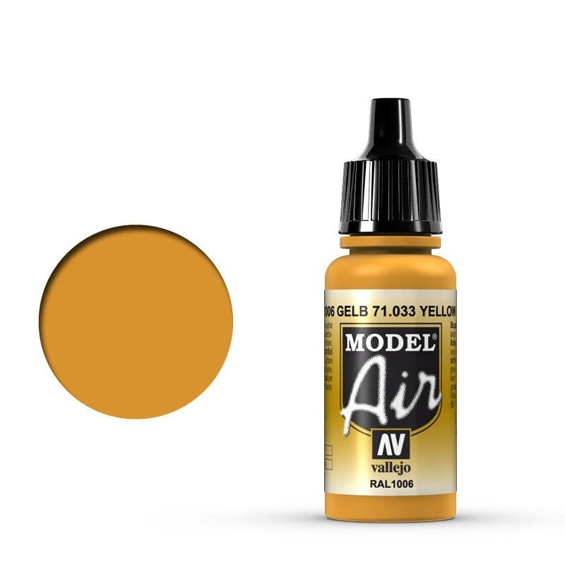 AV71033 Vallejo Model Air Yellow Ochre 17 ml Acrylic Airbrush Paint [71033] Vallejo