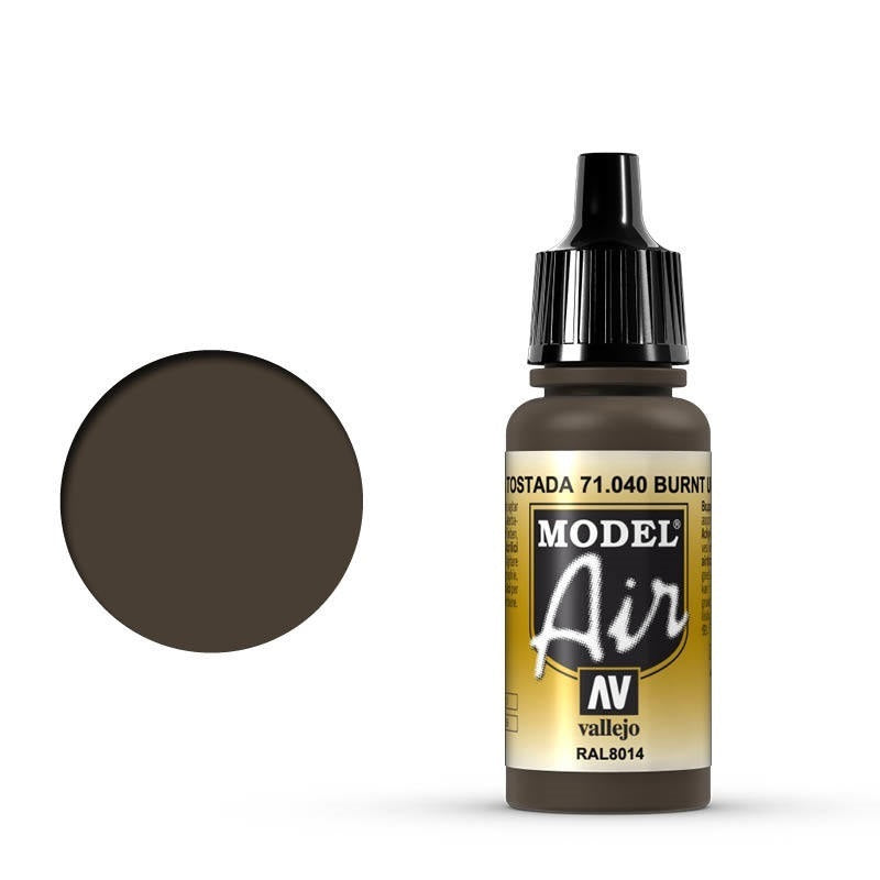 AV71040 Vallejo Model Air Burnt Umber 17 ml Acrylic Airbrush Paint [71040]