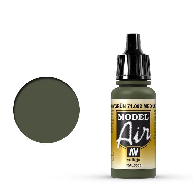 AV71092 Vallejo Model Air Medium Olive 17 ml Acrylic Airbrush Paint [71092] Vallejo