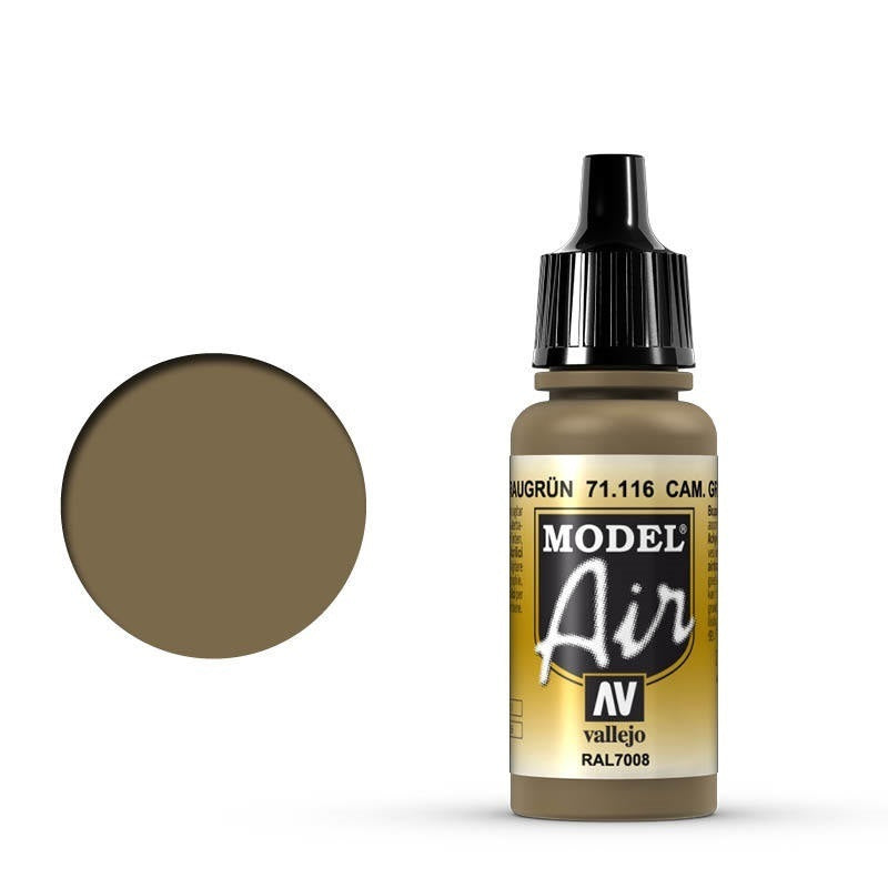 AV71116 Vallejo Model Air Cam Gray Green 17 ml Acrylic Airbrush Paint [71116] Vallejo