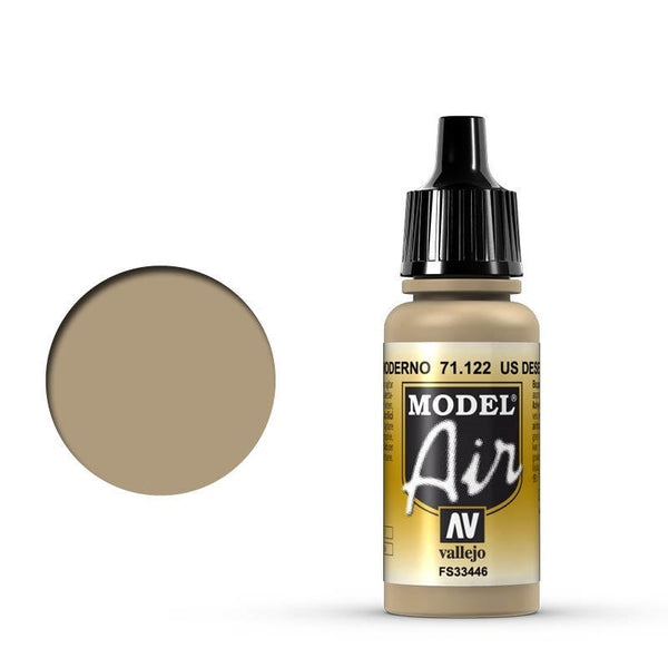 AV71122 Vallejo Model Air US Desert Armour 686 18 ml Acrylic Airbrush Paint [71122]