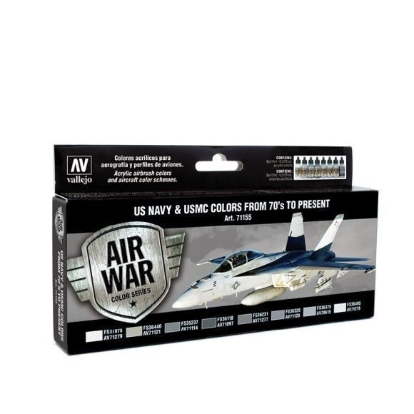 AV71155 Vallejo Model Air US NAVY & UMSC Colors from 70's to present Colour Acrylic Paint Set [71155] Vallejo