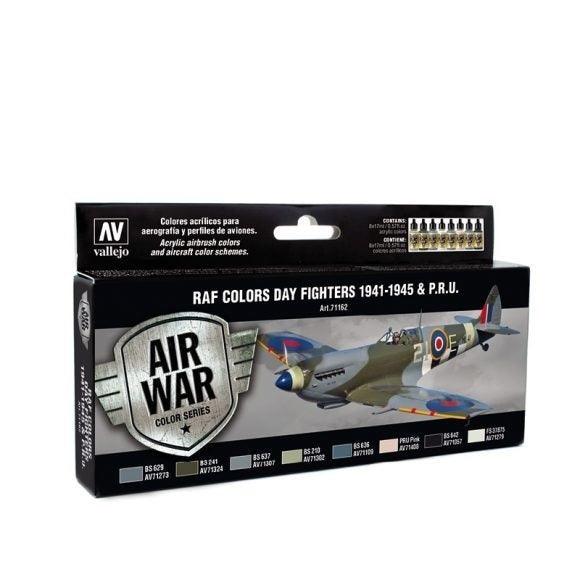 AV71162 Vallejo Model Air WWII RAF Day Fighters 8 Colour Acrylic Airbrush Paint Set [71162]