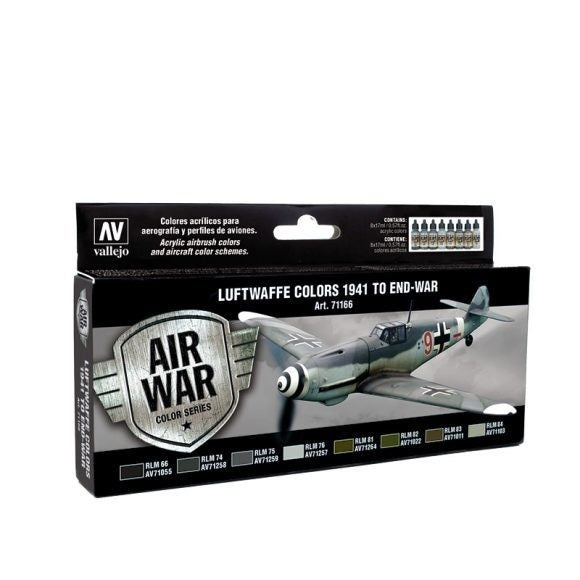 AV71166 Vallejo Model Air Luftwaffe Colors 1941 to end-war Colour Acrylic Airbrush Paint Set [71166] Vallejo