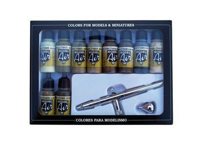 AV71168 Vallejo Model Air Camouflage colors + airbrush 10 Colour + Airbrush Set [71168] Vallejo