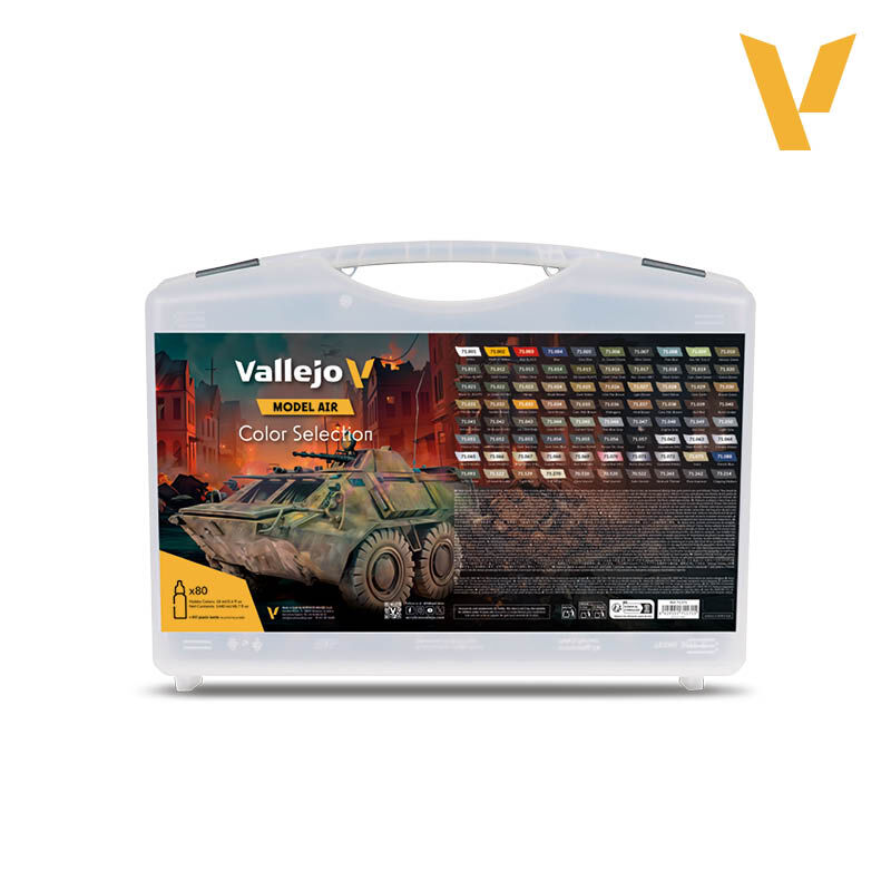 Vallejo Model Air Colour Selection (74 Colours & 6 Auxiliaries) Paint Set