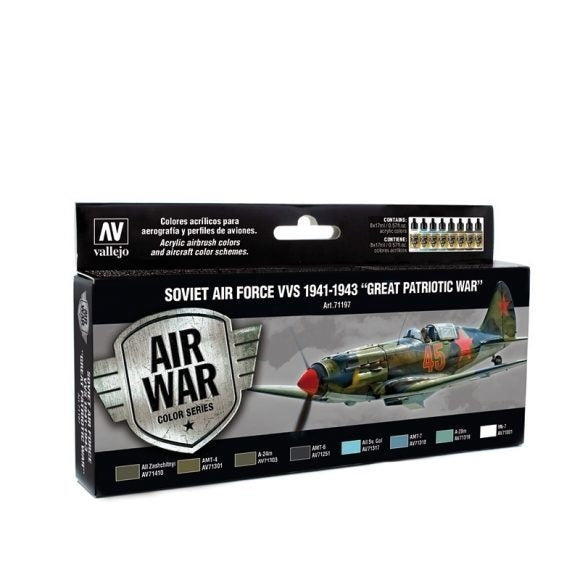 AV71197 Vallejo Model Air Soviet Air Force VVS 1941 To 1943 Great Patriotic War 8 Acrylic Paint Set [71197] Vallejo