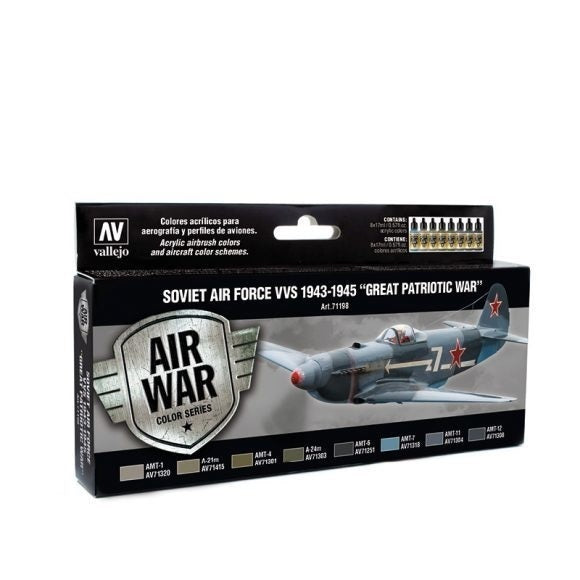 AV71198 Vallejo Model Air Soviet Air Force VVS 1943 To 1945 Great Patriotic War 8 Acrylic Paint Set [71198]