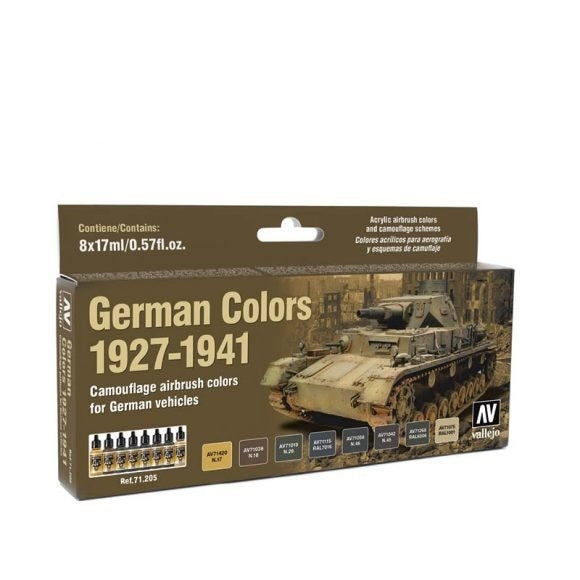 AV71205 Vallejo Model Air German Colours 1927-1941 8 Colour Acrylic Airbrush Paint Set [71205] Vallejo