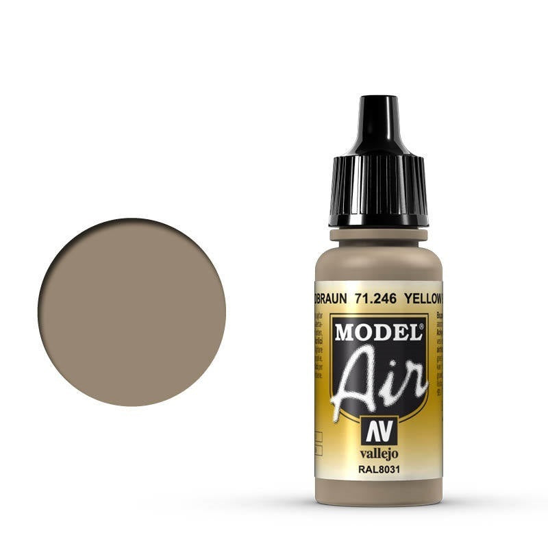 AV71246 Vallejo Model Air Yellow Brown 17 ml Acrylic Airbrush Paint [71246] Vallejo