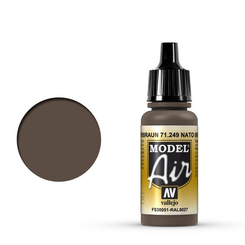AV71249 Vallejo Model Air NATO Brown 17 ml Acrylic Airbrush Paint [71249] Vallejo