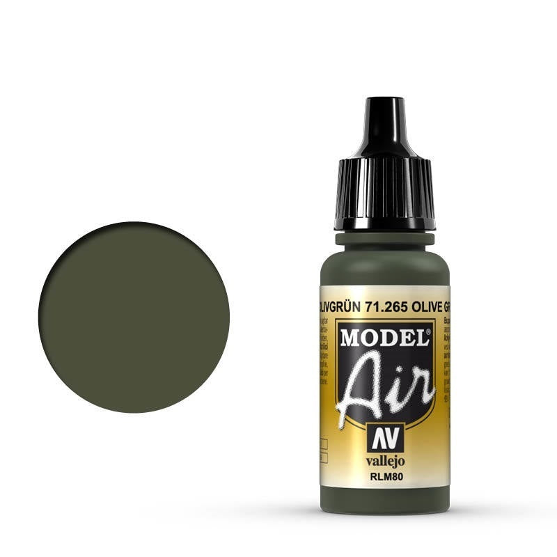 AV71265 Vallejo Model Air Olive Green RLM80 17 ml Acrylic Airbrush Paint [71265] Vallejo