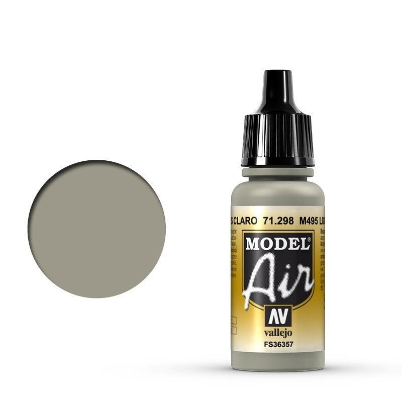AV71298 Vallejo Model Air M495 Light Gray 17 ml Acrylic Airbrush Paint [71298] Vallejo