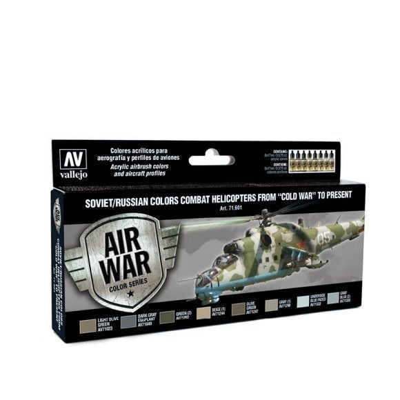 AV71601 Vallejo Model Air Soviet / Russian Helicopters, post WWII to present (8) Acrylic Paint Set [71601]