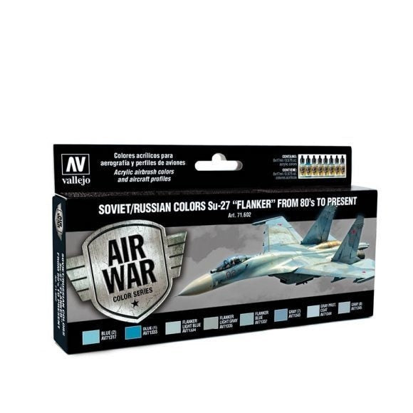 AV71602 Vallejo Model Air Soviet / Russian Su-27 "Flanker" from 80's to present Acrylic Paint Set [71602] Vallejo